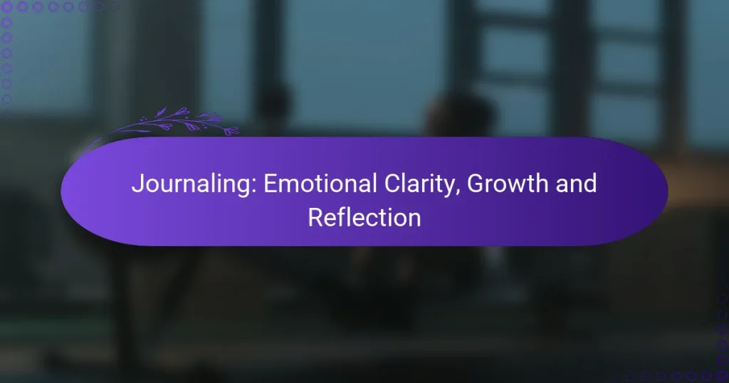 Journaling: Emotional Clarity, Growth and Reflection