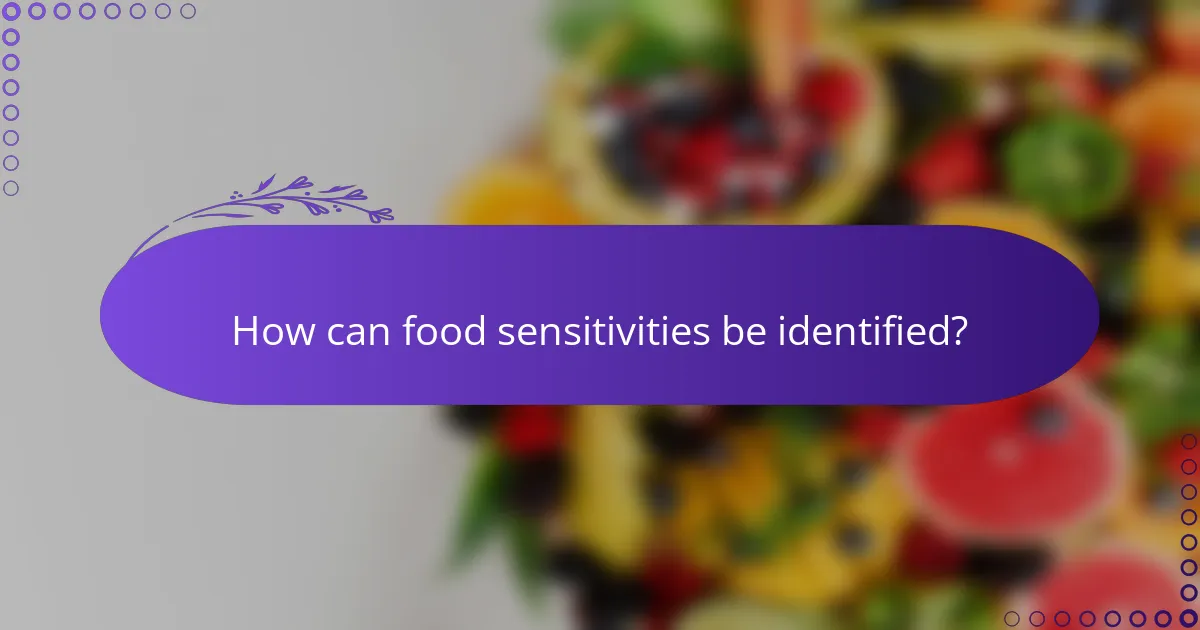 How can food sensitivities be identified?
