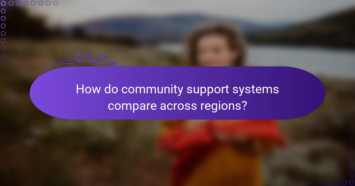 How do community support systems compare across regions?