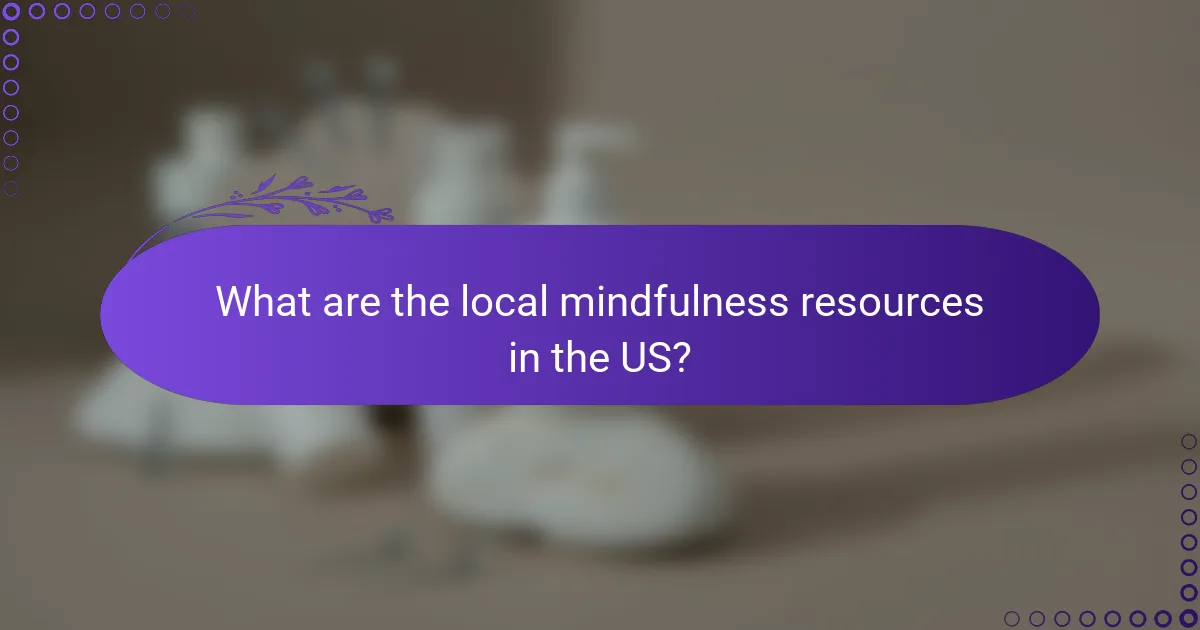 What are the local mindfulness resources in the US?