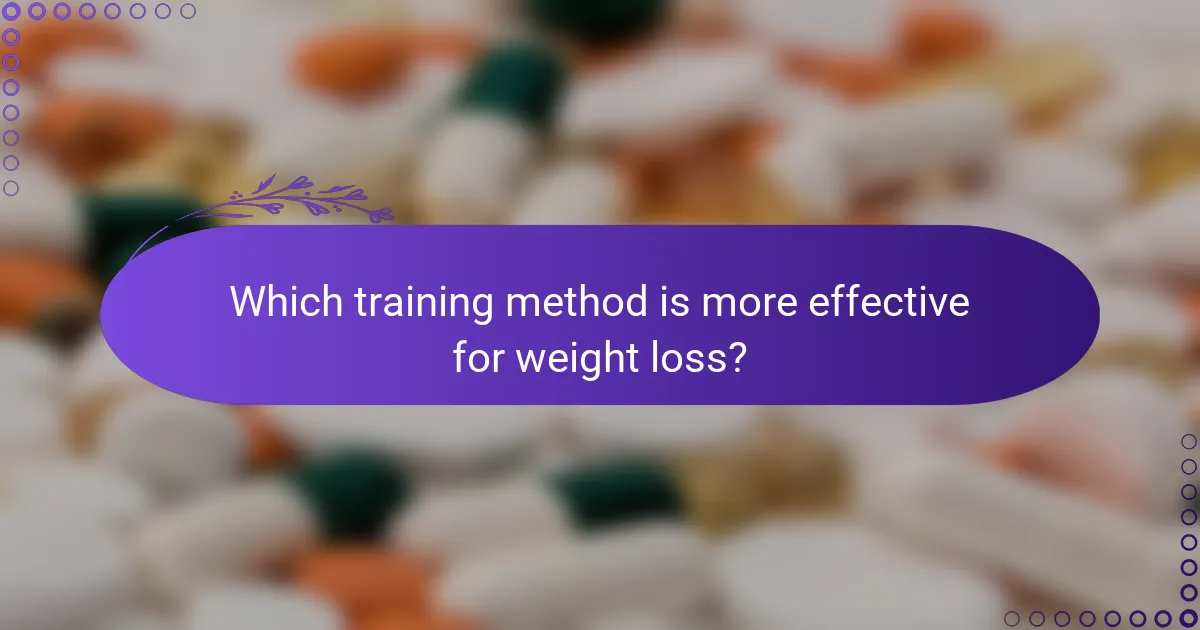 Which training method is more effective for weight loss?